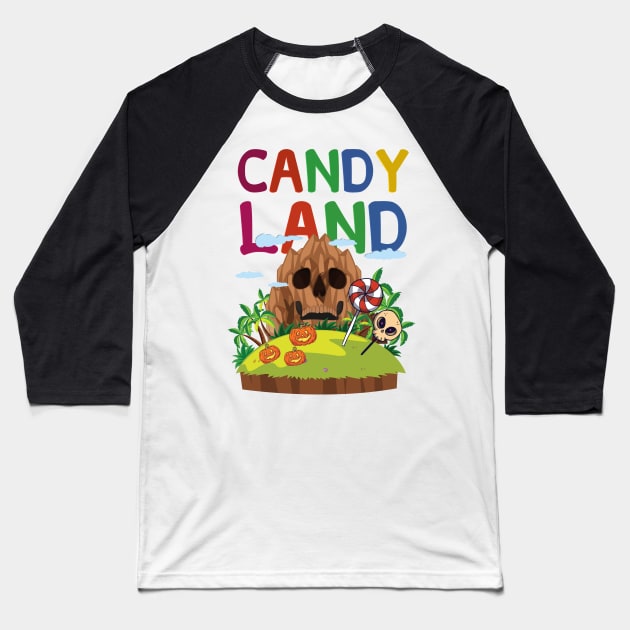 candy land, Happy Halloween Baseball T-Shirt by FatTize